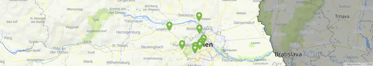 Kartenansicht für Apotheken-Notdienste in der Nähe von Tulln an der Donau (Gemeinde, Niederösterreich) (508)